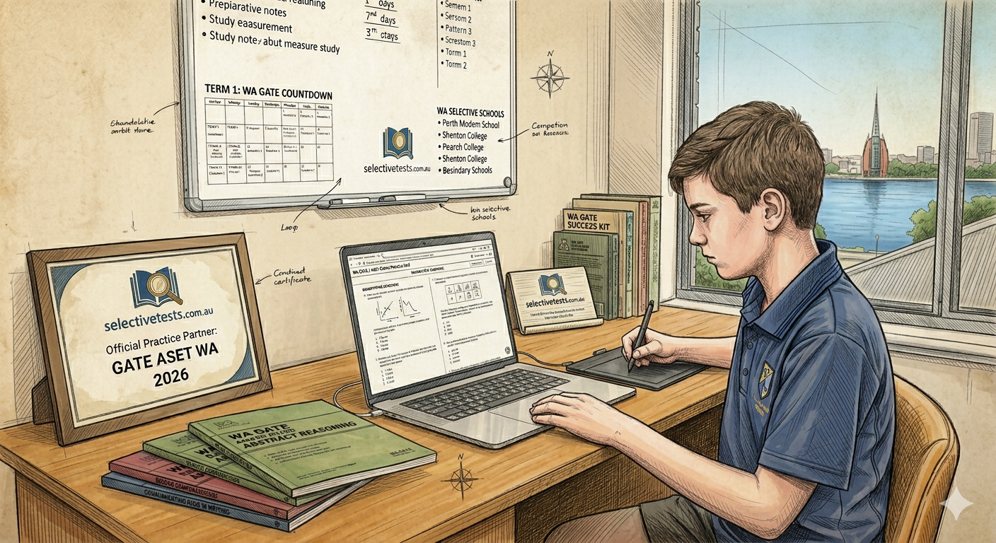 Student preparing for WA GATE exam